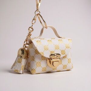 NWT purse charm Chic White and Gold Mini Bag